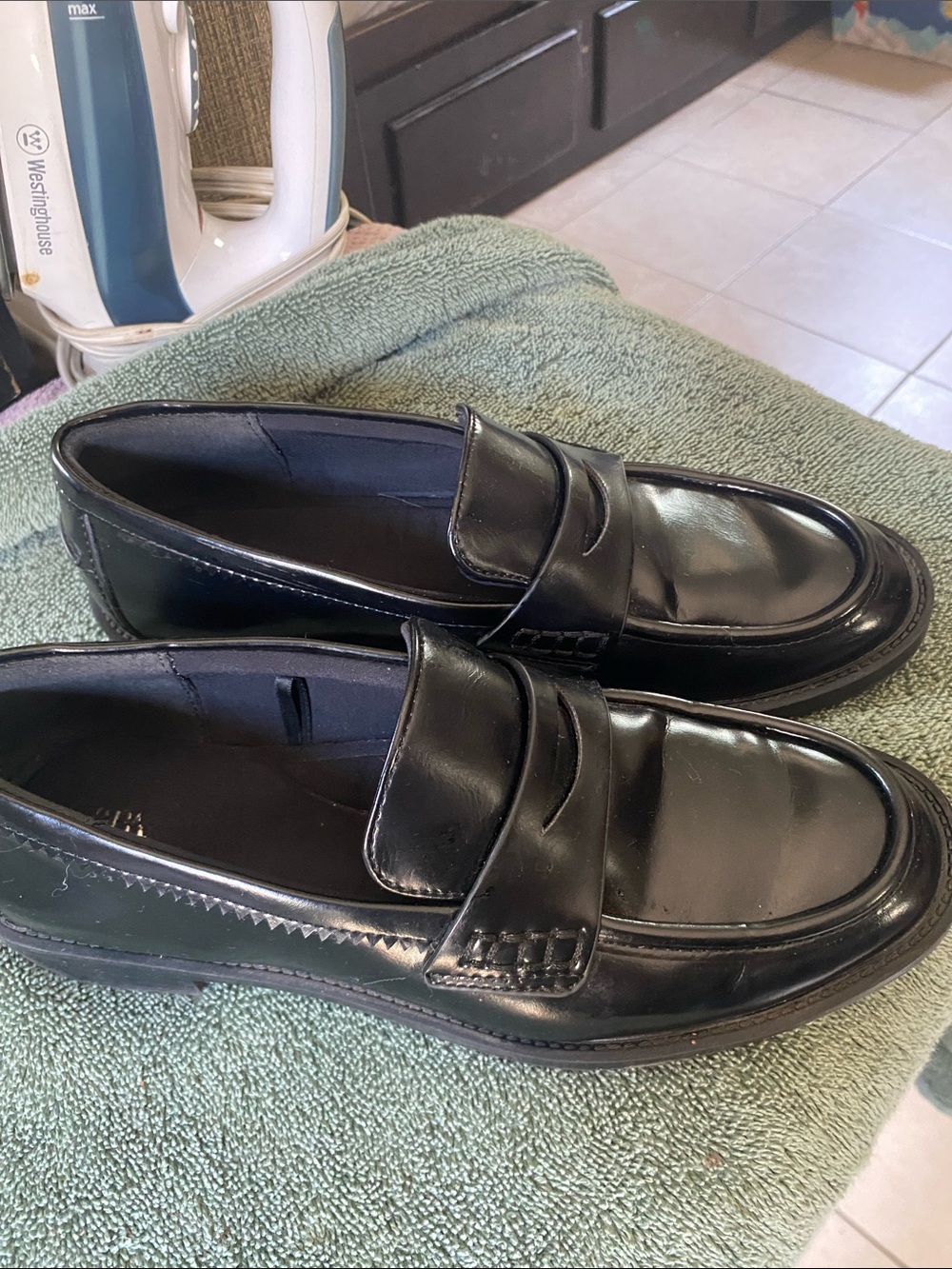 Zara Black Patent Moccasin Loafers for Women - Picture 8 of 9